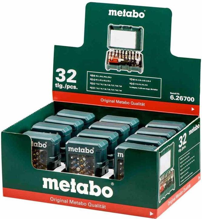 Actual product image Metabo Bit-Box "SP" (32 pieces) (Cross Phillips PH M1, Cross Phillips PH M2, Cross Pozidriv PZ M1, Cross Pozidriv PZ M2, Cross Phillips PH M3, Cross Pozidriv PZ M3)