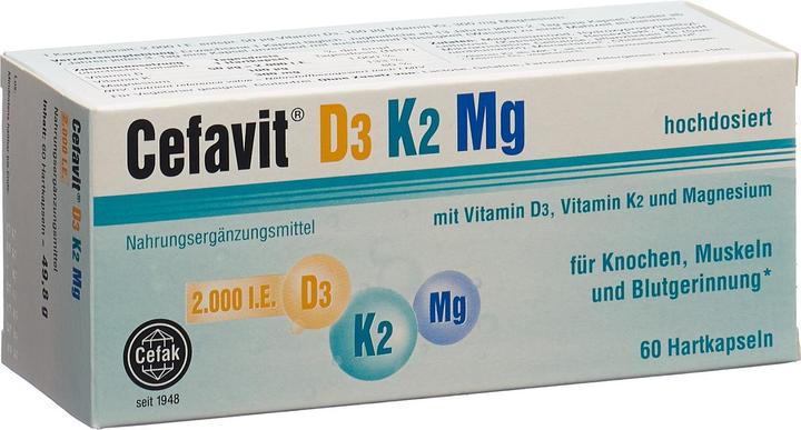Actual product image Cefak D3 2000 K2 Mg Caps (60 Piece, Capsules, 79 g)