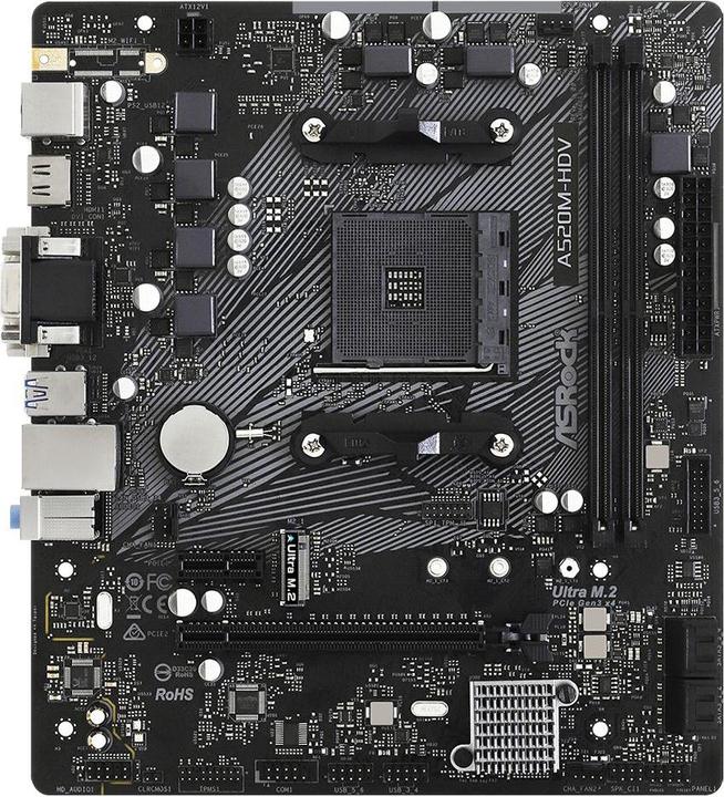 Actual product image AsRock A520M-HDV (AM4, AMD SoC, mATX)
