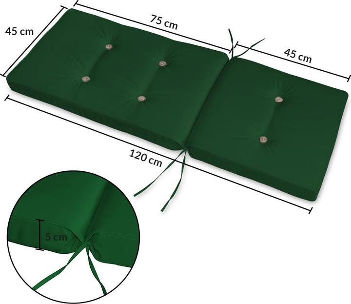 Image du produit Detex Lot de 6 coussins de chaise (120 x 45 x 5 cm)