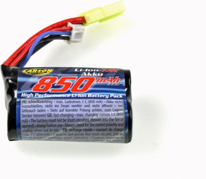 Actual product image Carson LiPo Pack Li-Ion 850mAh 7.4V (7.40 V, 850 mAh)