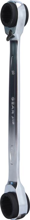 Produktbild KS Tools 4 in 1 GEARplus umschaltbar Doppel-Ratschenringschlüssel (19 mm, 16 mm, 17 mm, 18 mm)