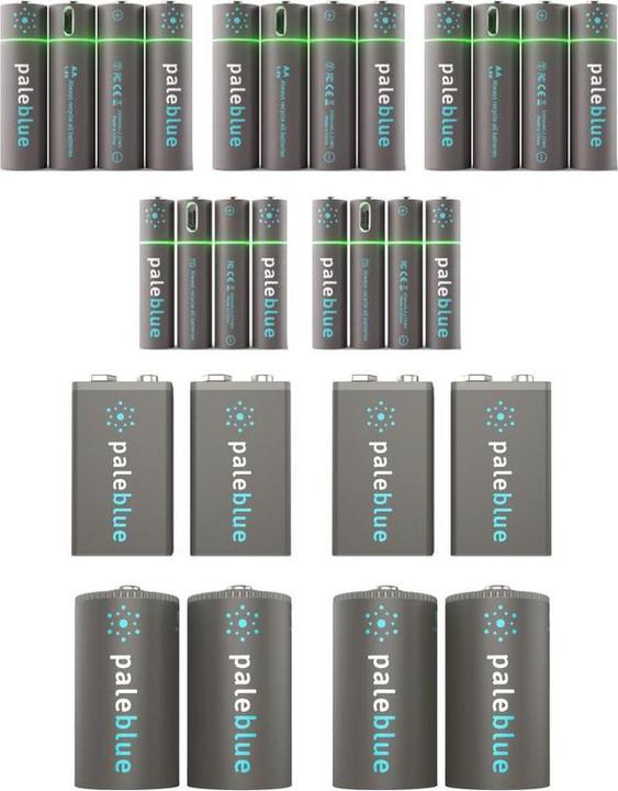Actual product image Pale Blue Home Conversion Kit (28 pcs., D, AAA, AA, 9V Block, 5000 mAh)