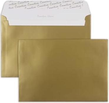 Produktbild Blanke Briefumschläge C5 130g/qm haftklebend VE=100 Stück gold (162 x 229 mm, 100 x)