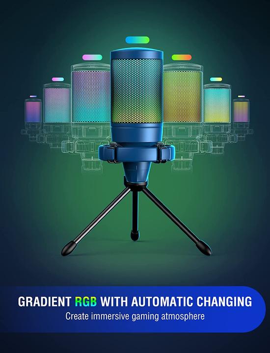 Image du produit Fifine A6V USB RGB Gaming Mic bleu