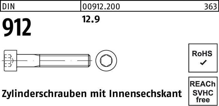 Actual product image Cheese head screw DIN 912 with hexagon socket M 6 x 220 12.9 (100 Screws per piece)