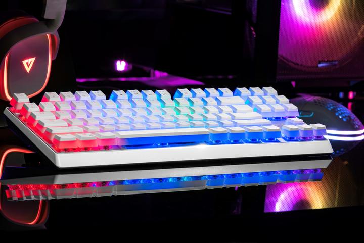 Image du produit Modecom VOLCANO LANPARTY RGB PUDDING EDITION Clavier de jeu blanc Bleu US (US, Filaire)