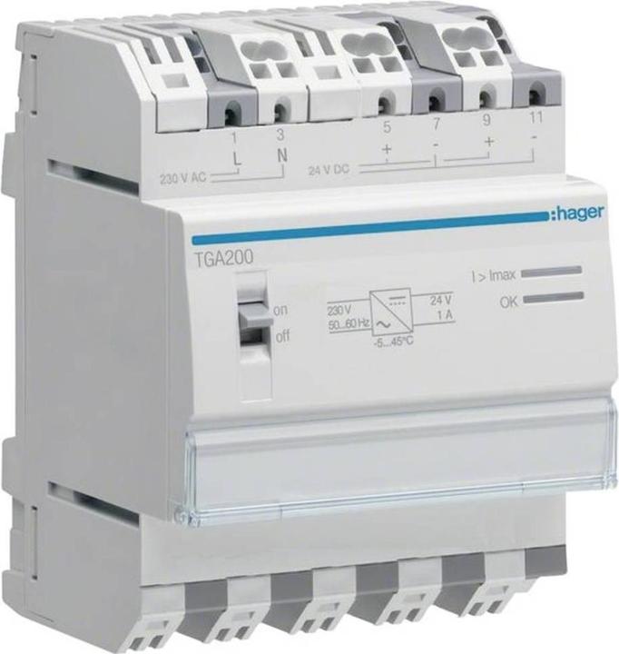 Produktbild Hager TGA200. Anzahl der Pole: 4P. AC Eingangsspannung: 230 V, AC Eingangsfrequenz: 50/60 Hz