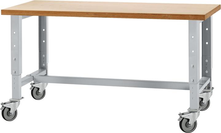 Produktbild Schäfer Shop Werkbank, fahrbar, höhenverstellbar + 1x ein Paket Einwegmaske à 50 Stück (150 cm, 88.80 cm)