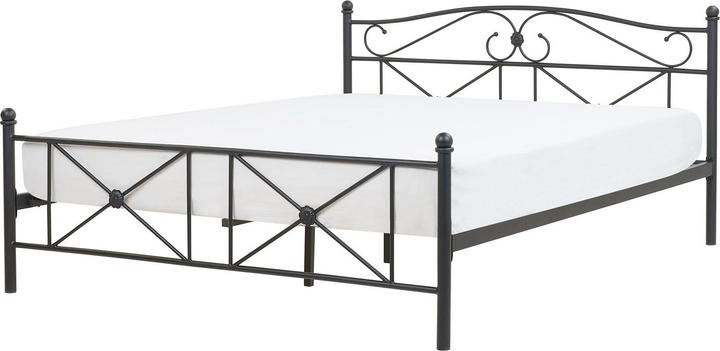 Actual product image Beliani Metal bed black slatted frame 160 x 200 cm RODEZ (160 x 200 cm)