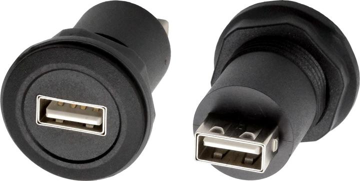 Actual product image Exsys Panel mount adapter USB-A f-f (USB-A)