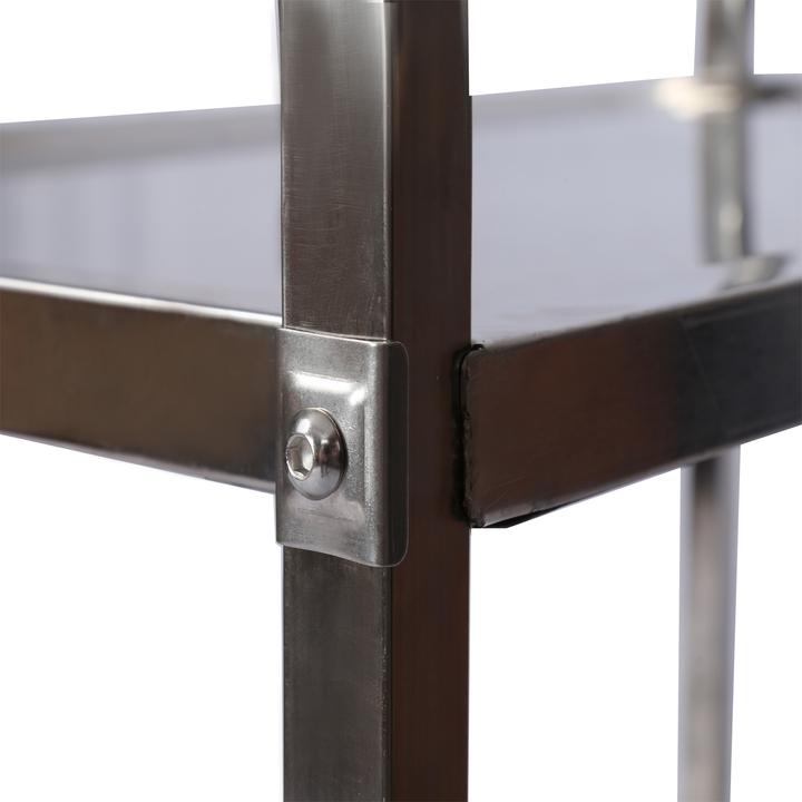 Image du produit Wiltec Chariot de service Acier affiné 3 Étagères jusqu’à 150kg Desserte Table servante mobile avec frein