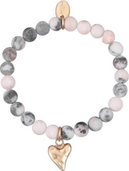 Andreani Armband aus echtem Jaspis und Achat mit Herzanhänger von (19 cm, Echtes Jaspis und Achat)