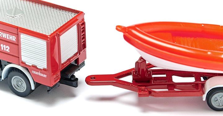 Produktbild Siku Unimog Feuerwehr mit Boot