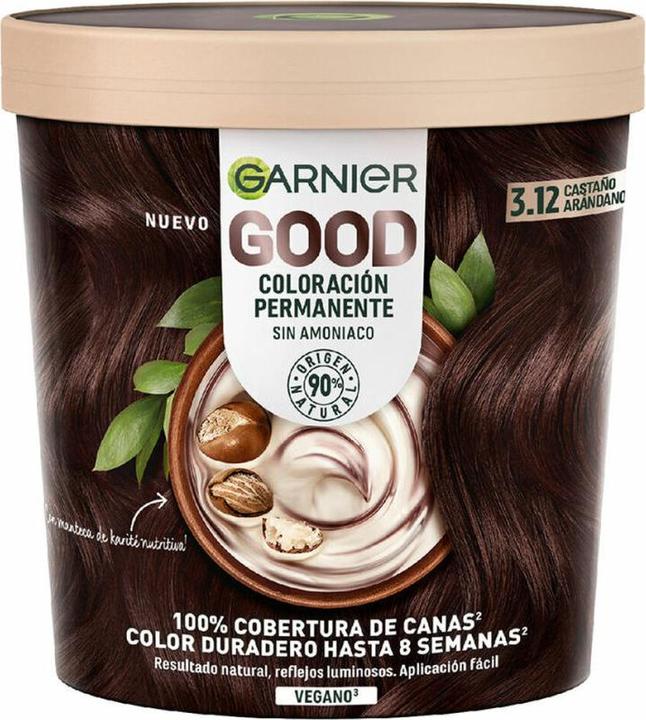 Produktbild Garnier Good Coloración Permanente 3,12 Castaño Arándano 1 U (3,12 Castaño Arándano 1 U)