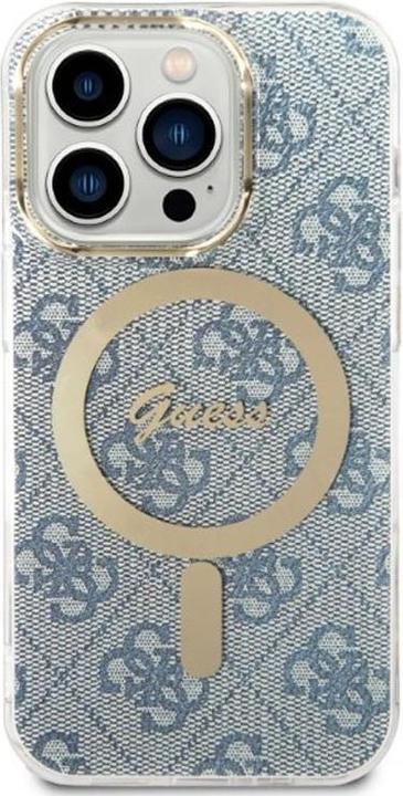 Produktbild Guess Zestaw GUBPP14XH4EACSB Case+ Charger iPhone 14 Pro Max 6,7" niebieski/blue hard case 4G Print (Apple iPhone 14 Pro Max)