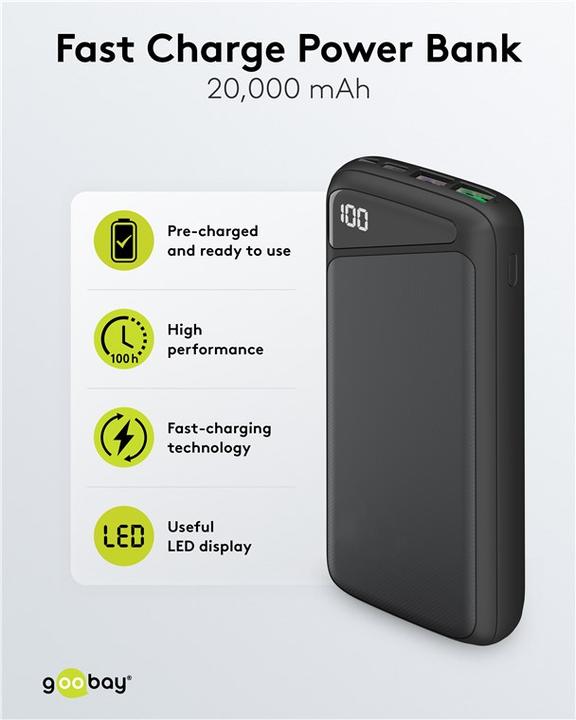 Immagine prodotto Goobay QC/PD (20000 mAh, 22.50 W, 74 Wh)