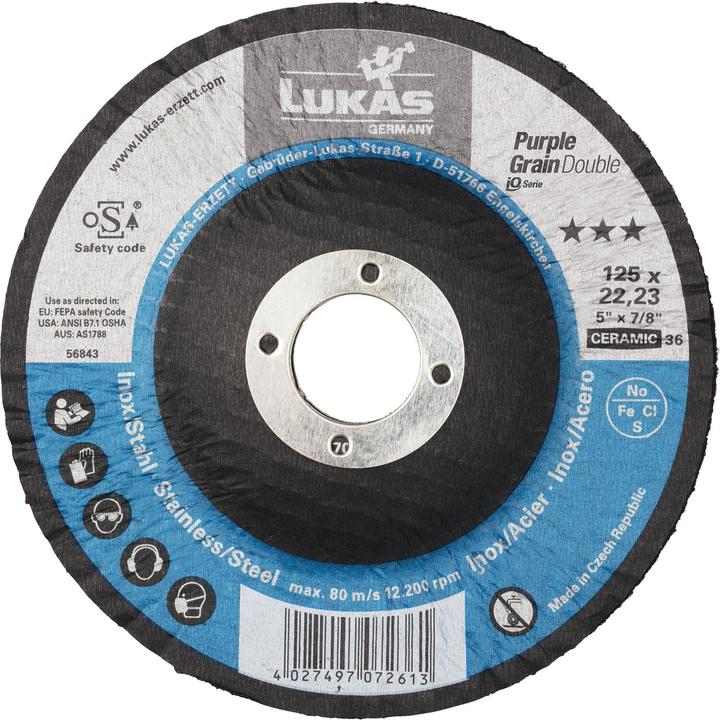 Produktbild Schleifscheibe 125 mm Purple Grain Double für Hartmetall - Korn 36 (36)
