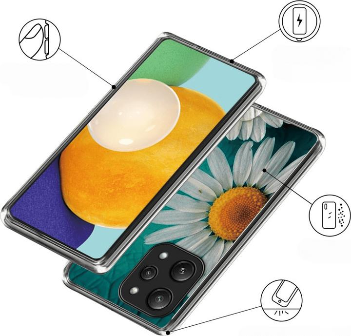 Actual product image Cover-Discount Xiaomi Redmi 12 - Cover mobile phone case IMD daisies (Xiaomi Redmi 12)
