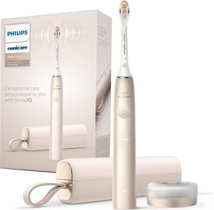 1 x A3 Premium All-in-One, 1x Charging station, 1 x USB charging case, 1 x USB cable, 1x Philips DiamondClean Prestige 9900 handpiece