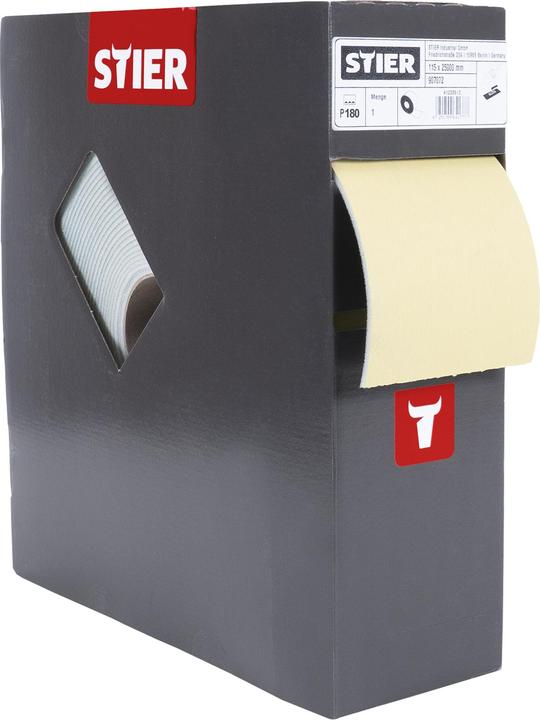 Produktbild Stier Schleifpapier auf Schaumunterlage P180 115 x 92mm 25m (P180)