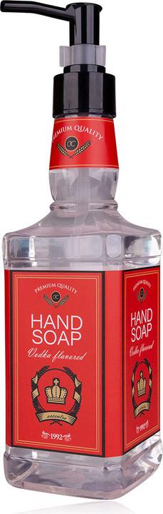 Actual product image Accentra Hand soap VODKA FLAVOR in vodka bottle, 480ml, fragrance: vodka, colour: red/transparent, VE 6/24 (refill, 480 ml)