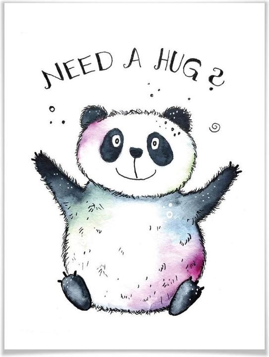 Image du produit Trenddeko panda heureux (40 x 50 cm)