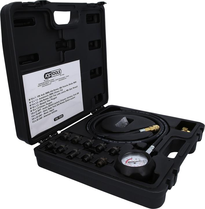 Produktbild KS Tools Öldruck-Prüfgerät, 12-tlg, 0-10bar