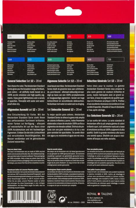 Actual product image Amsterdam Acrylic paint starter set (Multicoloured, 20 ml)