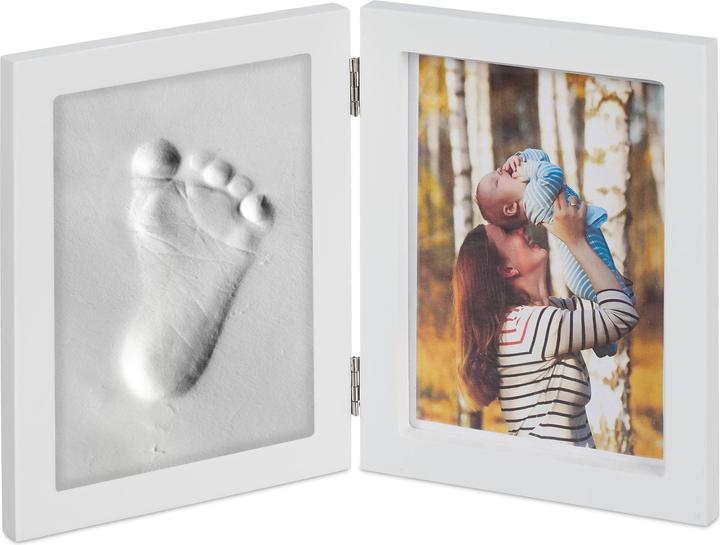 Actual product image Relaxdays Baby Picture Frame With Plaster Cast