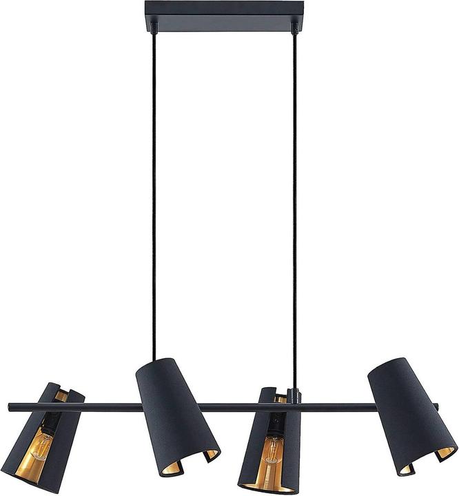 Actual product image Lindby Zylindro pendant light Black/Gold (E14)