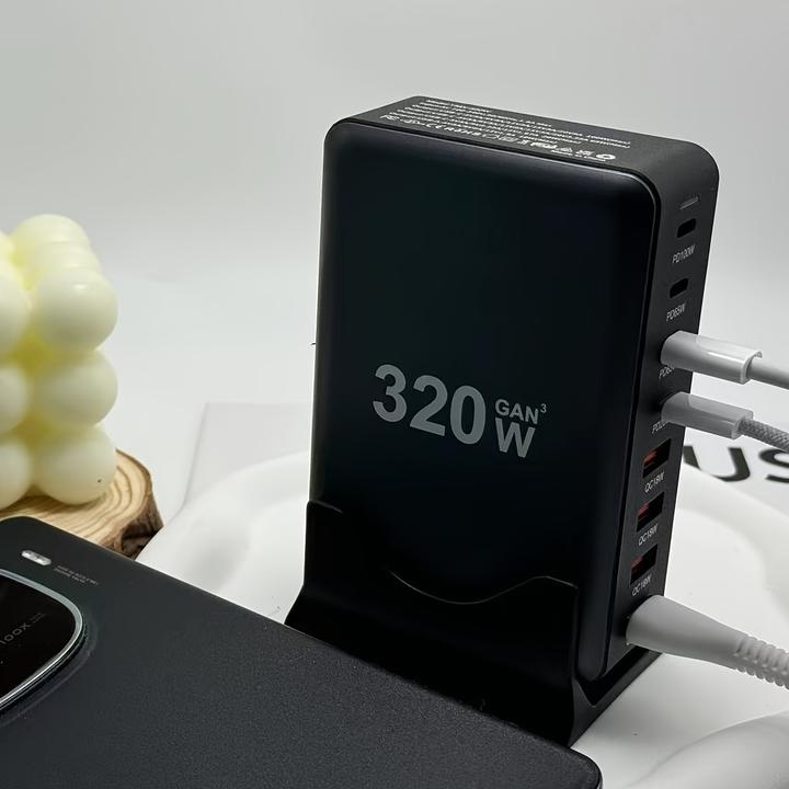Image du produit PhoneLook Station de charge rapide 320W Hub GaN III USB-C 8 ports pour ordinateurs/tablettes/téléphone avec pr (320 W)