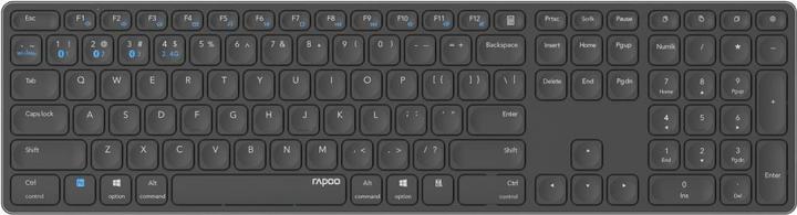Immagine prodotto Rapoo Tastiera wireless multimodale E9800M, layout DE, grigio scuro (DE, Senza fili)