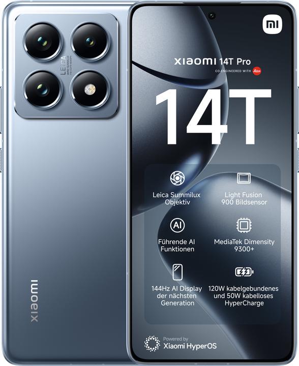 Xiaomi 14T Pro (512 GB, Titan Blue, 6.67", Dual SIM, 50 Mpx, 5G)