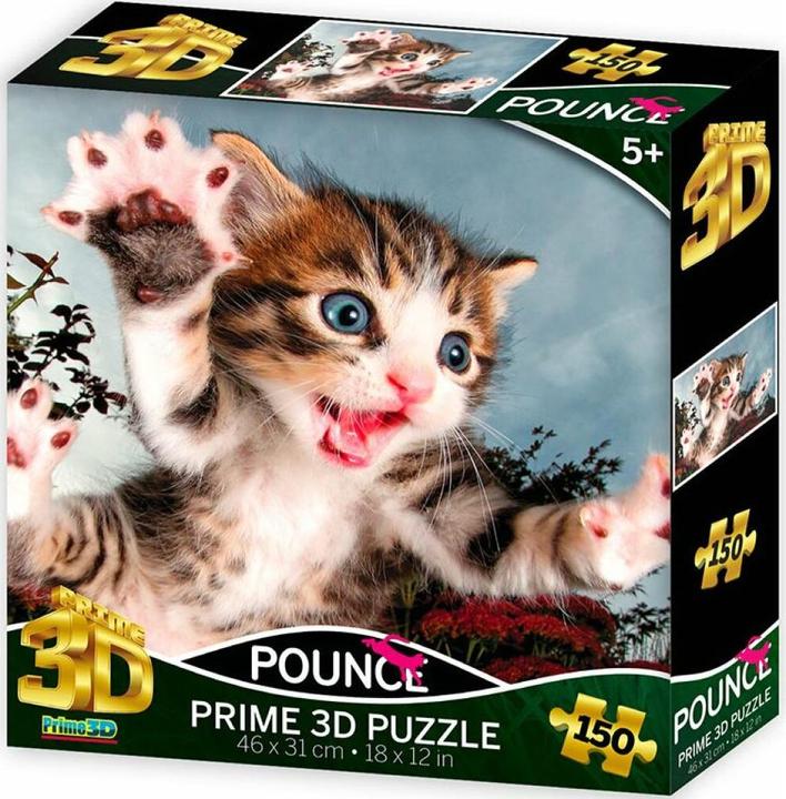 Produktbild Prime 3D Puzzle Springende Katze: Huhn 3D 150 Teile (150 Teile)