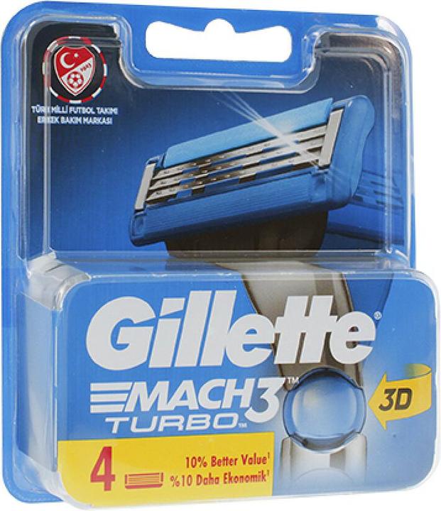 Produktbild Gillette MACH 3 TURBO cargador 4 recambios (4 x)