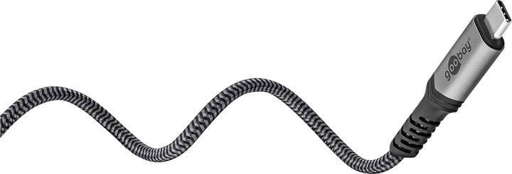 Actual product image Goobay USB-C cable with textile sheath, USB4, 240 W, 40 Gbit/s, Power Delivery, 1.8 m (1.80 m, USB 4.0, 240 W)