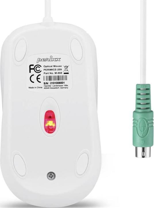 Actual product image Perixx PERIMICE-209 P W Mouse Wired Optical White 3 buttons 1000 dpi (Cable)