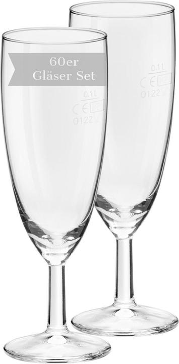 Bormioli Rocco Royalty Sektgläser geeicht (16 cl, 60 Gläser, Sektgläser)