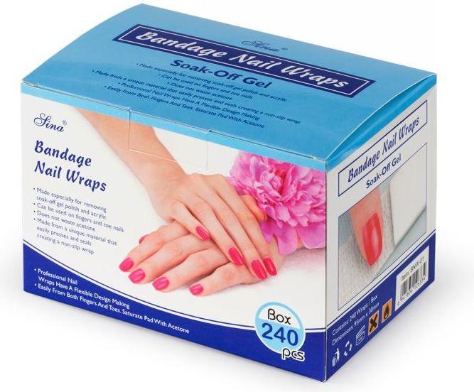 You Nails Nail Wraps Bandage 95 mm x 30 mm (Kunstnägel, Silber, Weiss)