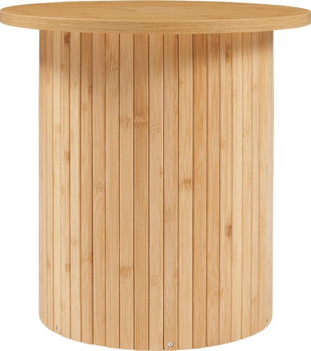 En.Casa Beistelltisch Ledepid 40xØ40 cm mit überstehender Tischplatte Natur