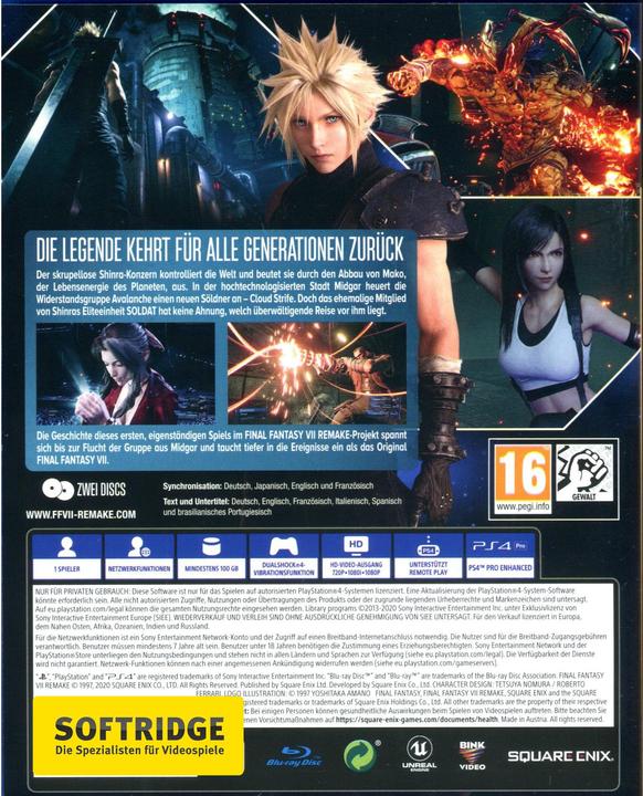 Produktbild Square Enix Final Fantasy VII HD Remake (PS4, DE)