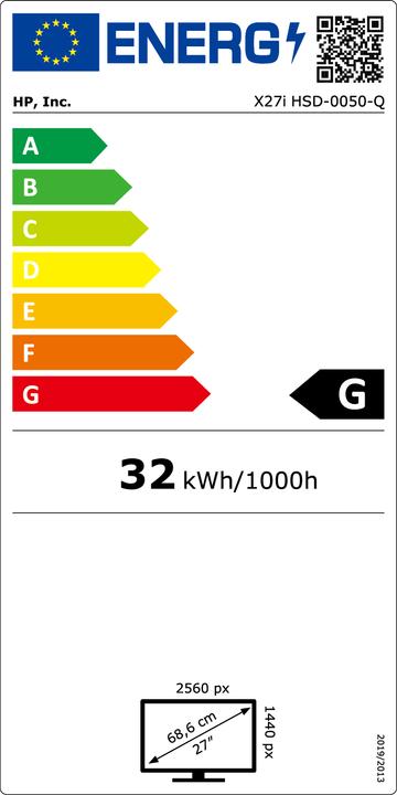 Energie-Label HP X27i (2560 x 1440 Pixel, 27")