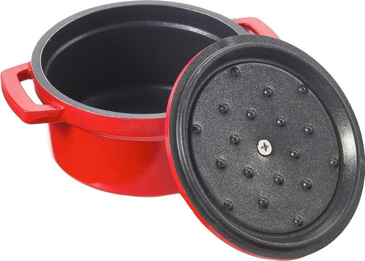 Actual product image Lacor Mini roasting pan red with lid D10cm H5cm 0.24lt (Casserole + Stewpot)