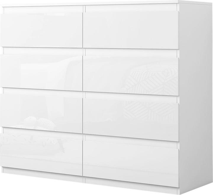 HTI-Living Sideboard Kenji 8 Schubladen Hochglanz Weiss