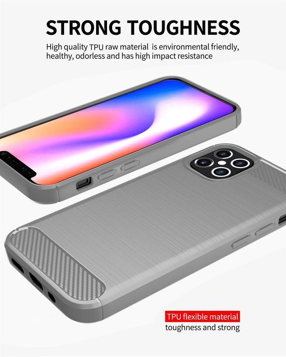 Produktbild Cadorabo TPU Ultra Slim carbon edelstahl Kombi Cover (Apple iPhone 12 Pro Max)