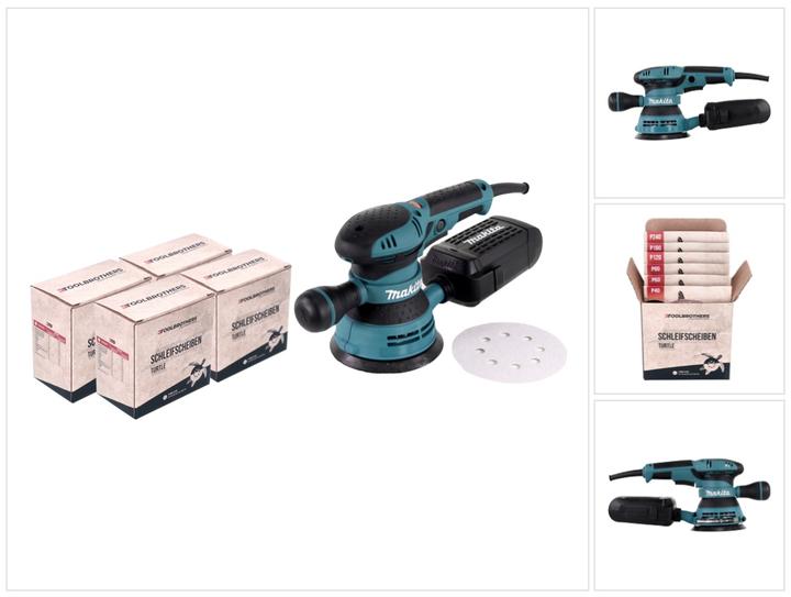 Immagine prodotto Makita BO 5041 Levigatrice/smerigliatrice ad orbita casuale 300 W 125 mm + 4x set di levigatura (Levigatrici rotorbitali, 300 W)