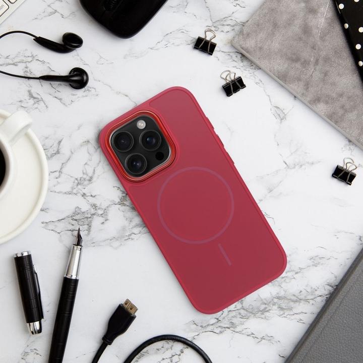 Immagine prodotto OEM Back panel cover FRAME MAG COVER Case compatible with MagSafe for IPHONE 16 PRO magenta (Apple iPhone 16 Pro)