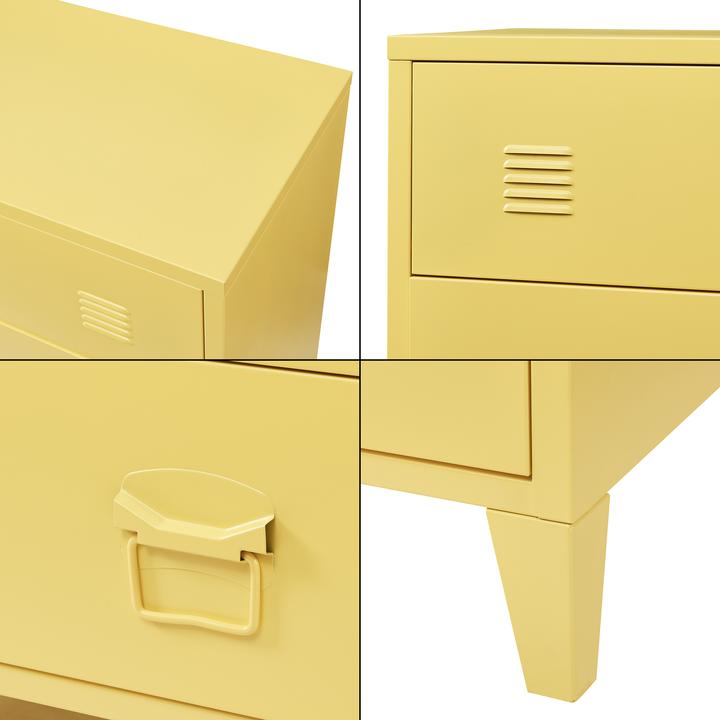 Produktbild En.Casa Metallschrank Hämeenlinna mit 4 Schubladen 80x40x92 cm Gelb (92 x 80 x 40 cm)