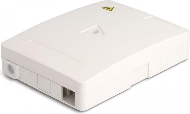 Produktbild Delock LWL Anschlussdose zur Wandmontage für 2 x SC Simplex oder LC Duplex weiss (Spleissbox)